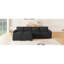 Canapé modulaire convertible en U de 103,9 po avec deux chaises longues de rangement et quatre ports USB pour le salon, noir