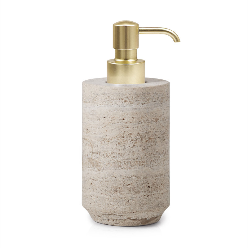 Aztec Marble Soap Dispenser, Matte Brass