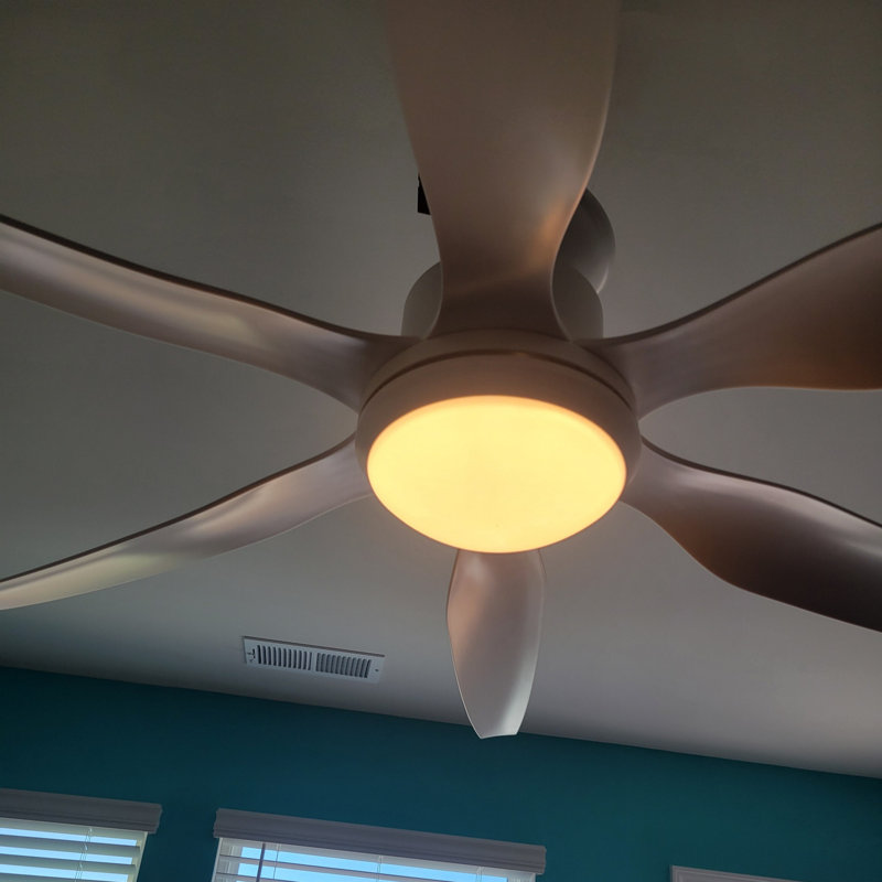 Leibman 6-Blades 66" Ceiling Fan with Remote Control and LED Light, White
