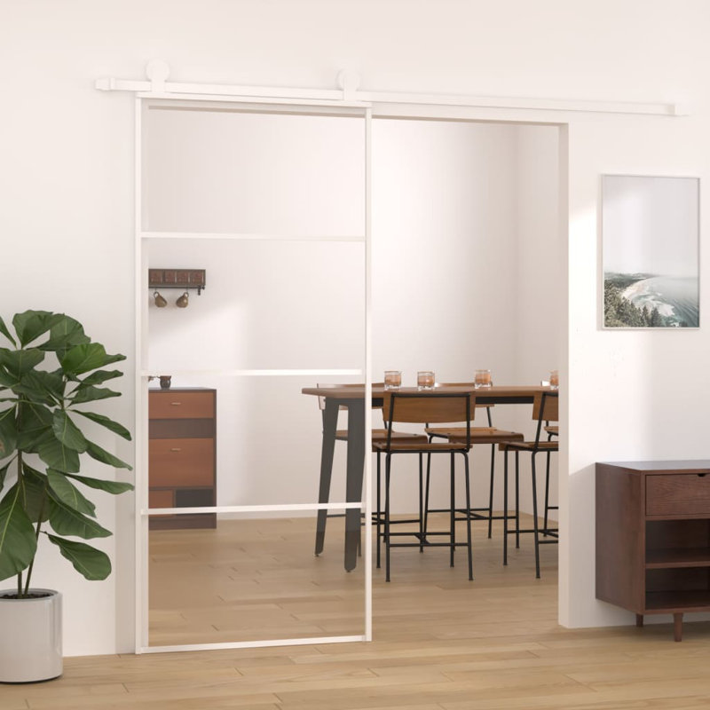 Adolphus Glass Sliding Door, 205cm H x 90cm W x 5cm D