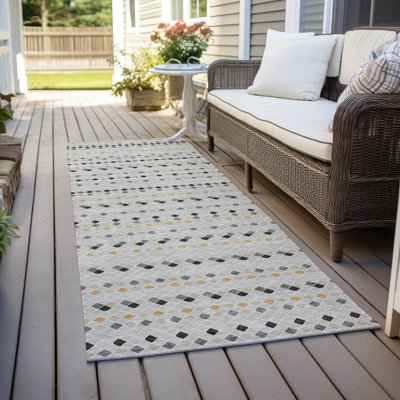 Tapis argenté intérieur / extérieur lavable en machine Christain ACN1417