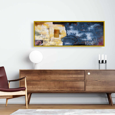 Blue Shapes Abstract Art Canvas | Framed Home Decor Wall Art
