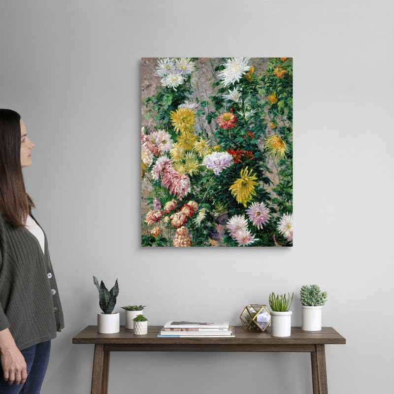 «White and Yellow Chrysanthemums», 1893 Gustave Caillebotte, reproduction d'art sur toile, H 30 po x l 24 po x P 1,25 po