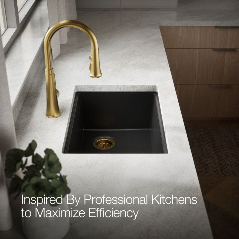 Billings Undermount Single-Bowl Workstation Kitchen Sink, Matte Black