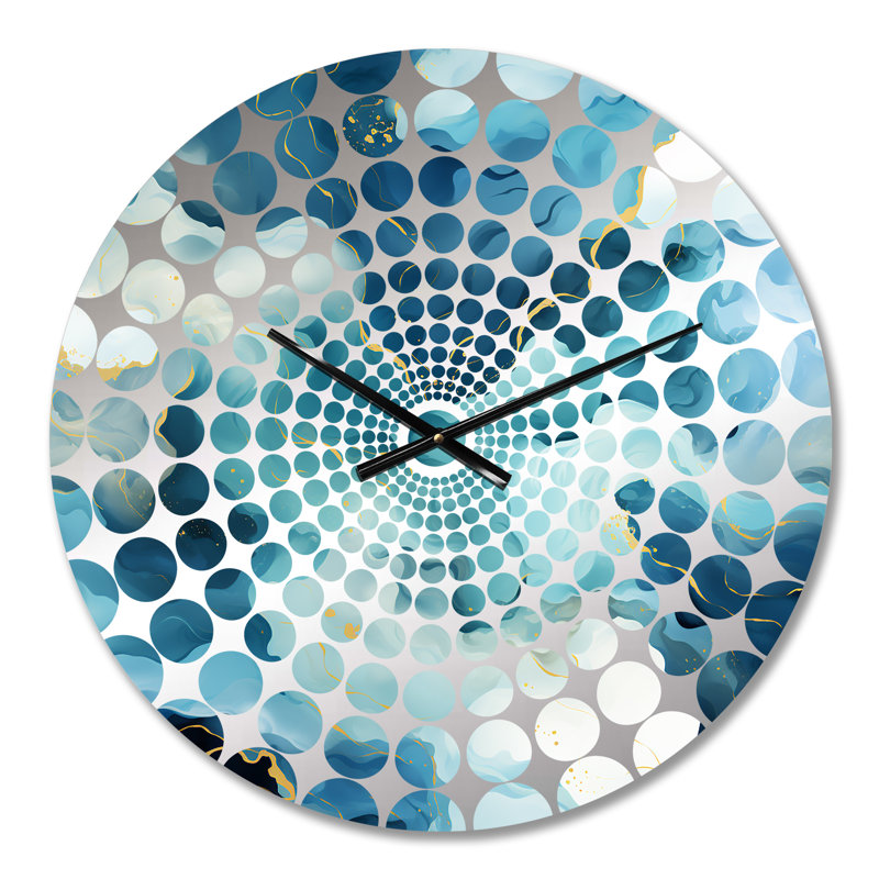 Horloge murale en marbre zen bleu et blanc, Petit