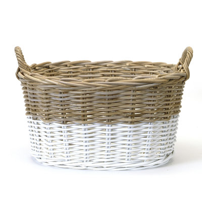 Panier à deux tons ovale/en rotin