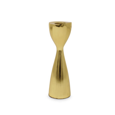 6" Gold Stainless Steel Tabletop Taper Candlestick