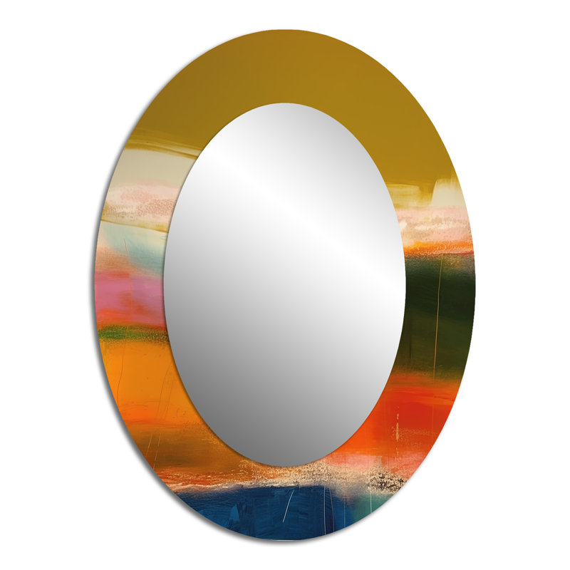 Colorfields Revisted - Modern Oval Wall Mirror, 40" x 30"