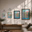 European Waterside Houses Retro - Framed Print-1111248528-1111248529