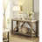 Industrial Style Angled Support Sofa Table With Marble Top And Bottom Shelf, Ideal For Living Room Decor.