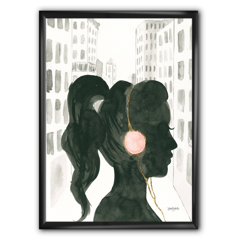 «Glam Pink Lady III», reproduction sur toile encadrée, H 20 po x l 12 po x P 1po, Cadre noir