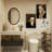 Funny Bathroom Canvas Wall Art Vintage Mid Century Style Prints Wall Decor Black Humor Classical Toilet Bad Smell Pictures Poster Amusing Lady Man Painting Gift(8X10in)