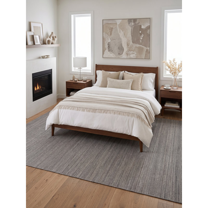 Masala Hand Loomed Area Rug in Gray, Rectangle 8' x 10'