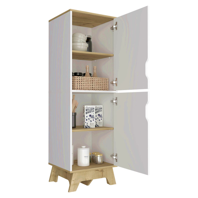Garde-manger simple, quatre tablettes de rangement, armoires à portes doubles
