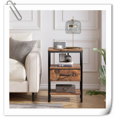 Briania 15.7'' W Metal Nightstand