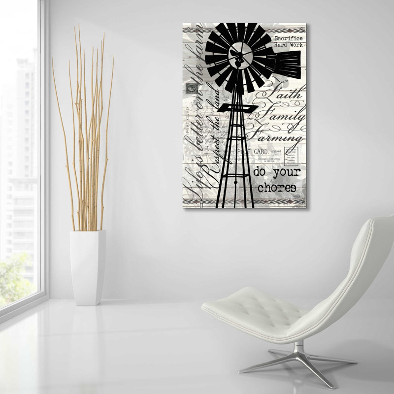 «Do Your Chores Windmill» par Cindy Jacobs, art mural en verre acrylique, H 36 po x l 24 po x P 0,2 po