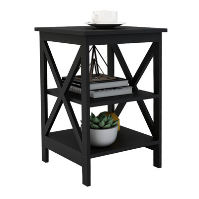 Small Side Table Black-Mdf Material Legs