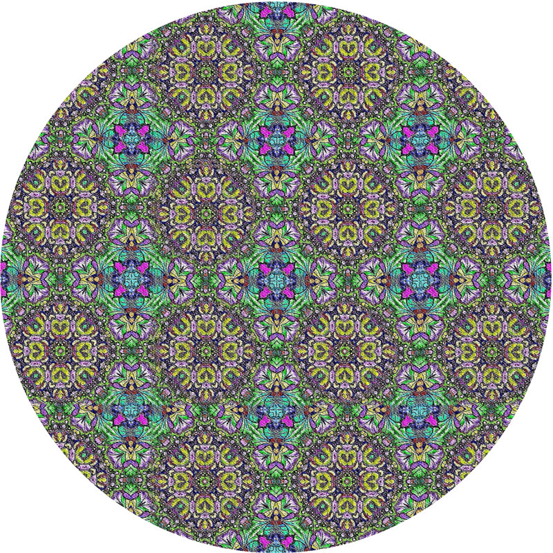 Damask Indoor Rug, Round 4'
