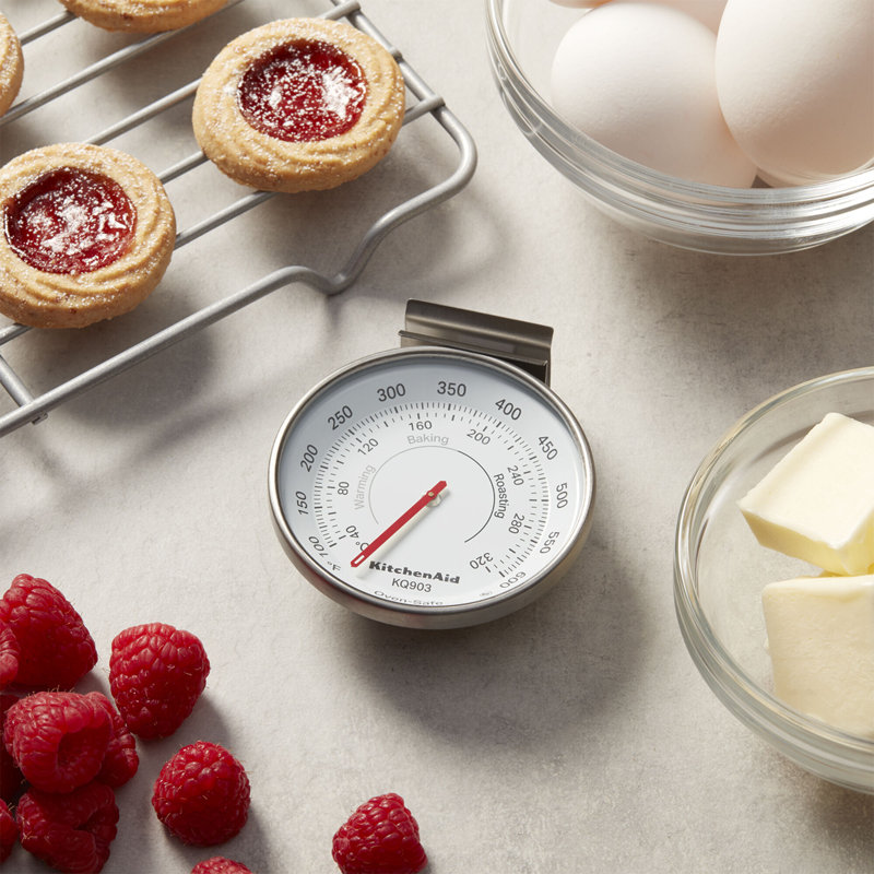 Kitchenaid 3-In Analog Dial Oven/Appliance Thermometer, TEMPERATURE RANGE: 100F To 600F, Stainless Steel