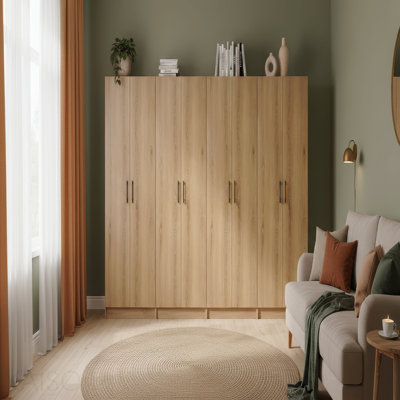 Armoire de rangement tout usage en chêne (ensemble de 4 pièces)