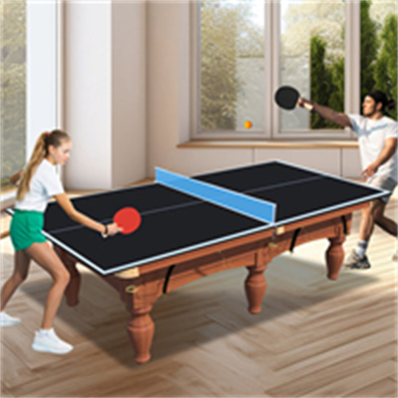 Plateau de table de tennis de table pliable et portatif de taille moyenne 8 pi noir pour jeux d'intérieur, L 48 po x P 96 po