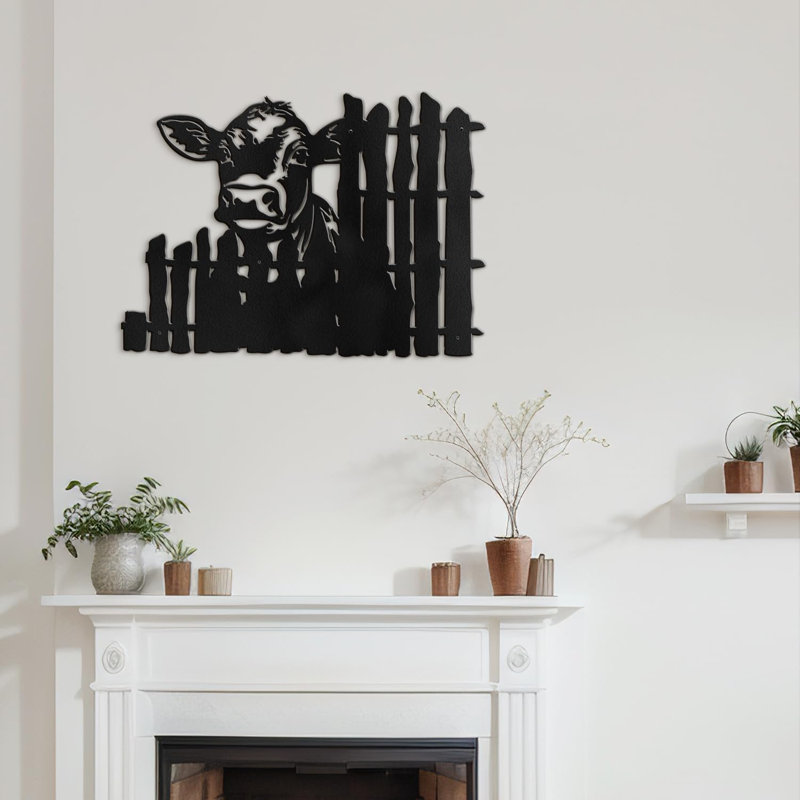 Wall Decor Metal, 16" H x 24" W x 0.05" D, Black