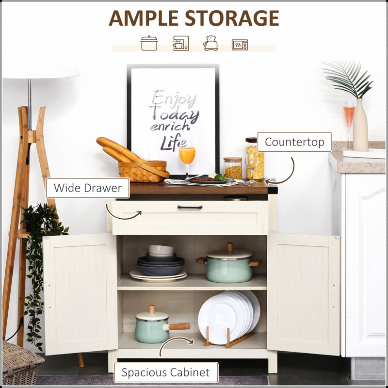 Buffet Farmhouse, armoire de cuisine rustique à 2 portes de grange, armoire d'appoint