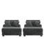 Canapé-lit rembourré en fausse fourrure gris foncé avec porte-gobelet et coussins décoratifs (ensemble de 2)-1096340269-1103265009