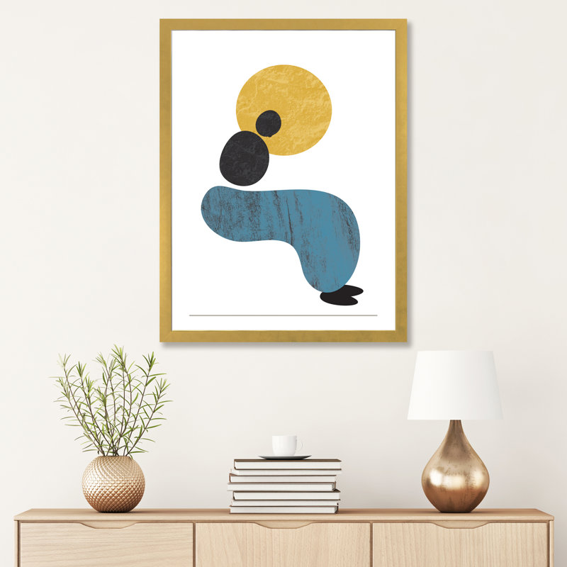 « abstract lady » par flatowl-impression sur image, H 32 po x l 24 po x P 1 po, Papier encadré doré
