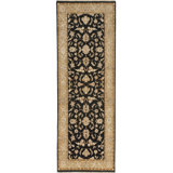 Hand Knotted Oriental Area Rug in Black/Beige
