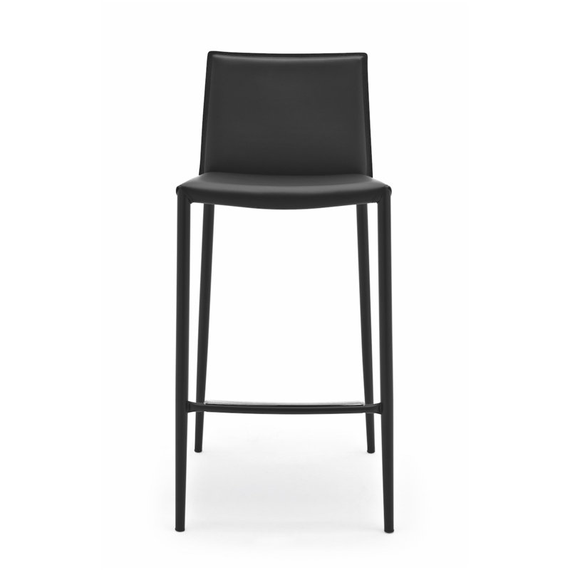 Boheme Upholstered Counter Stool, Matte Black