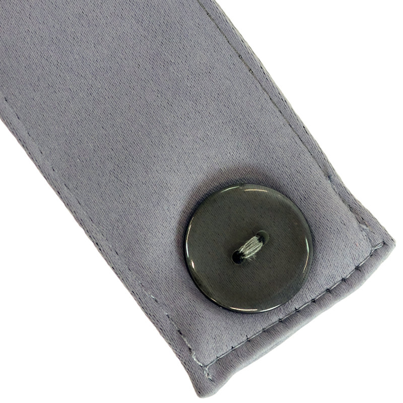 Leblanc Modern Polyester Indoor or Outdoor Curtain Tiebacks with Resin Button Closure, Gray