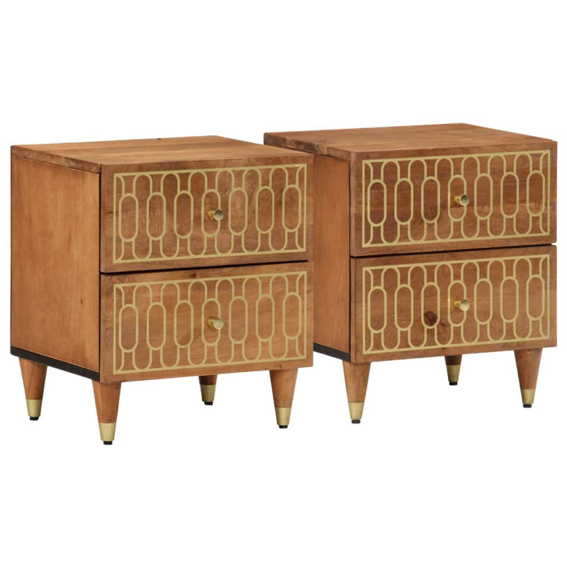 40 cm W Bedside Table, Brown