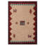 Tapis de zone en laine noué la gabbeh beige 4 pi x 6 po one-of-kind main Southwestern