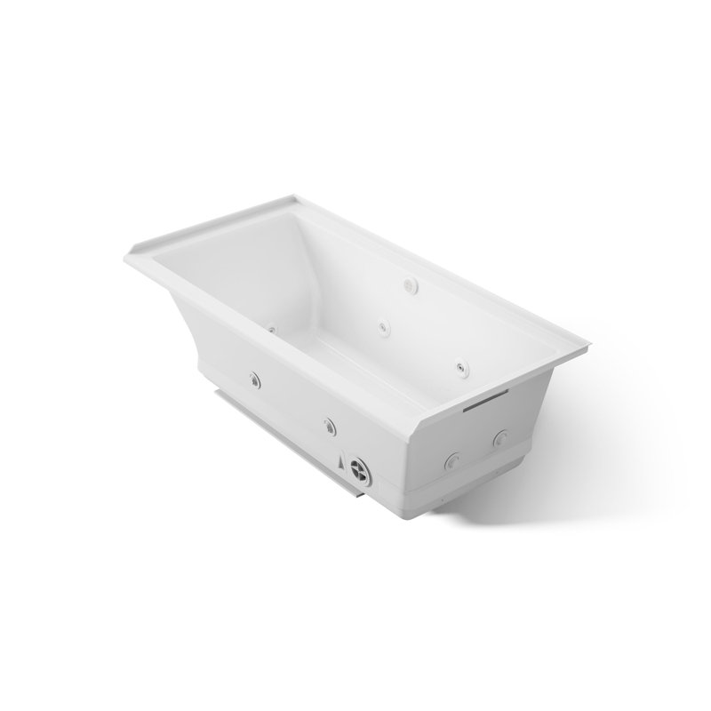 Underscore Rectangle 60-In X 30-In Heated Bubblemassage Air Bath With Whirlpool, Alcove, Right Drain, White, Right