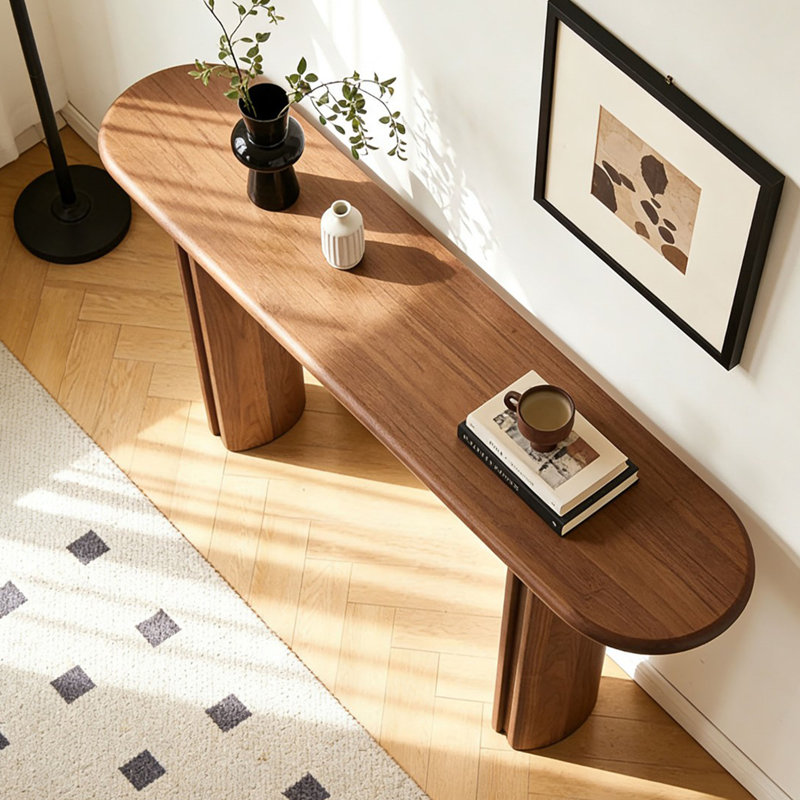 Console brune élégante de style chinois, 35.4" H x 55.1" W x 13.8" D
