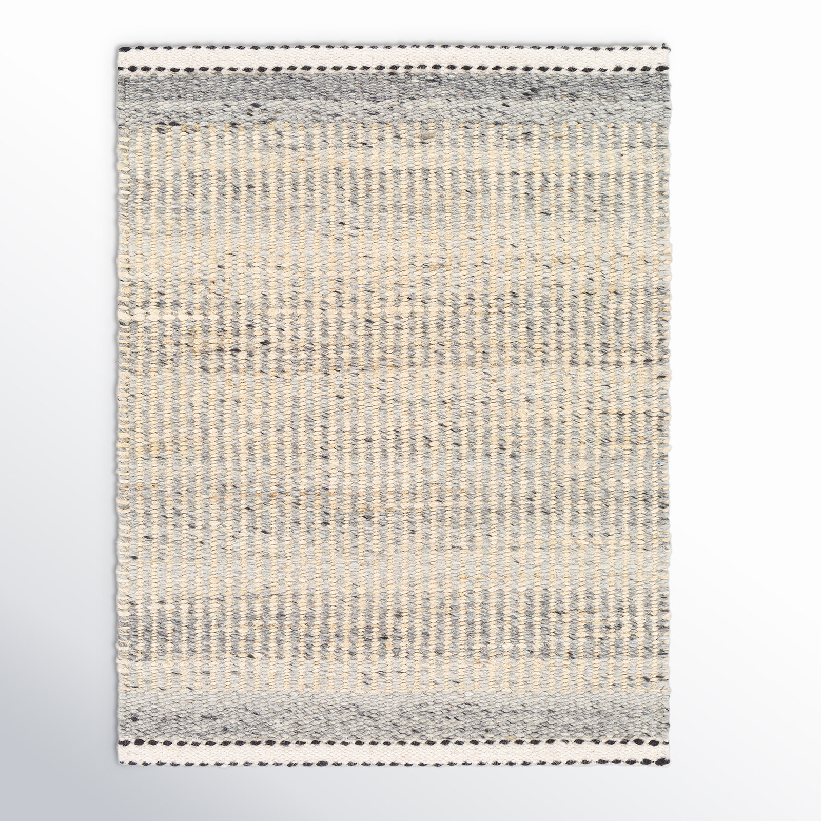Lessie Handmade Beige/Gray Rug, Rectangle 6' x 9'