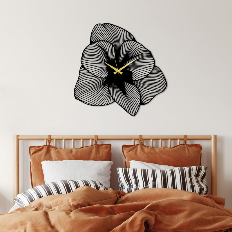 Amealia Wall Clock, Black, 70" H x 70" W x 0.15" D