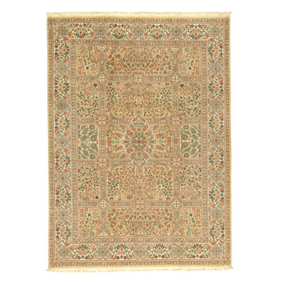Tapis rectangulaire en laine noué à la main