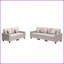 Canapé en lin 95,5 po Nolan Ensemble de salon 67 po avec pieds interchangeables 67 po 5 coussins | Beige | Lin | Accoudoirs carrés