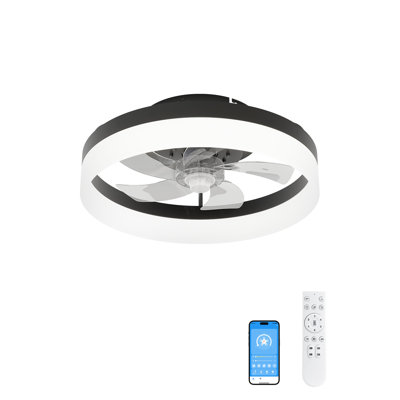 Ventilateur de plafond encastré moderne de 20 po avec lumières et télécommande