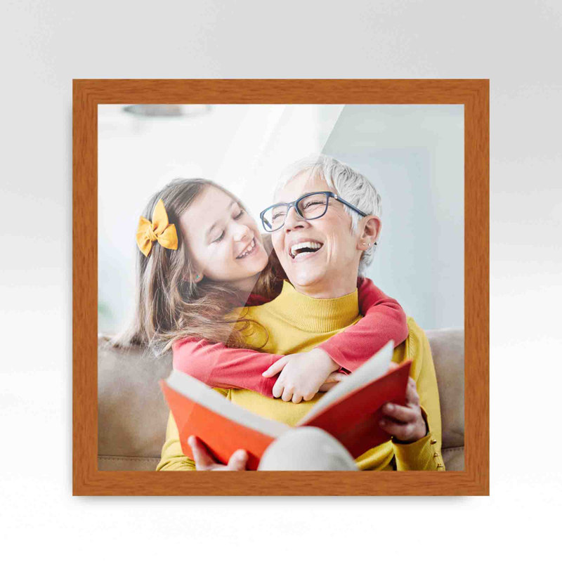 Cadre pour photo simple en bois mat, 18 po x 18 po, Brun