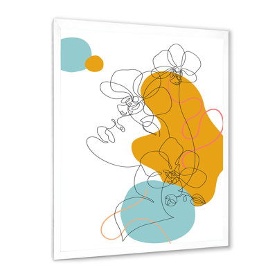 «Beautiful Woman One Line Dessin», impression sur toile