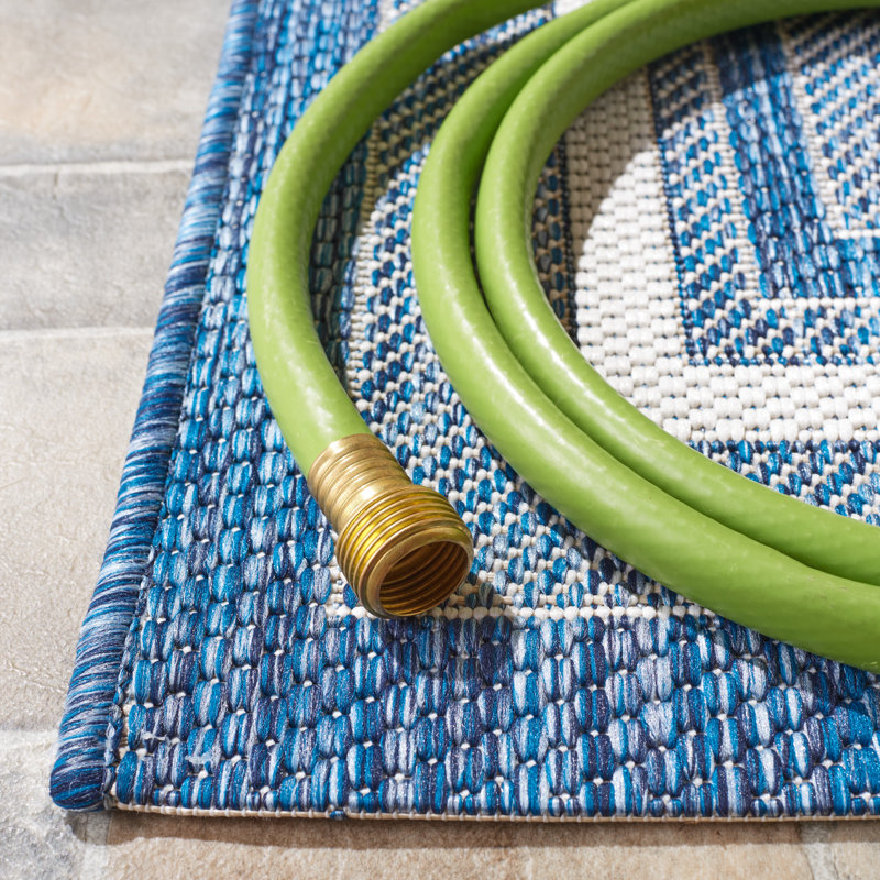 Austa Ivory/Navy Indoor/Outdoor Rug, Square 160 cm