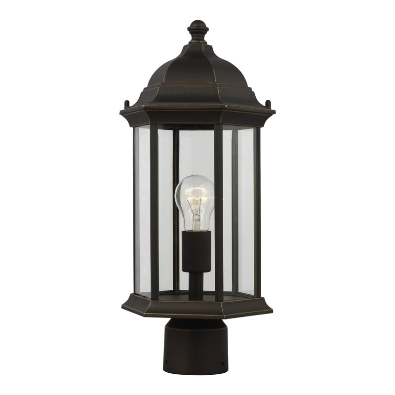 Lampadaire d'extérieur à une lumière Sevier , Bronze antique / transparent, Bronze Antique