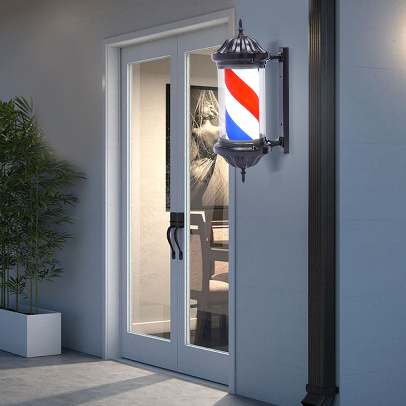 1-Light Barber Shop Rotating Sign Light (Red White Blue)