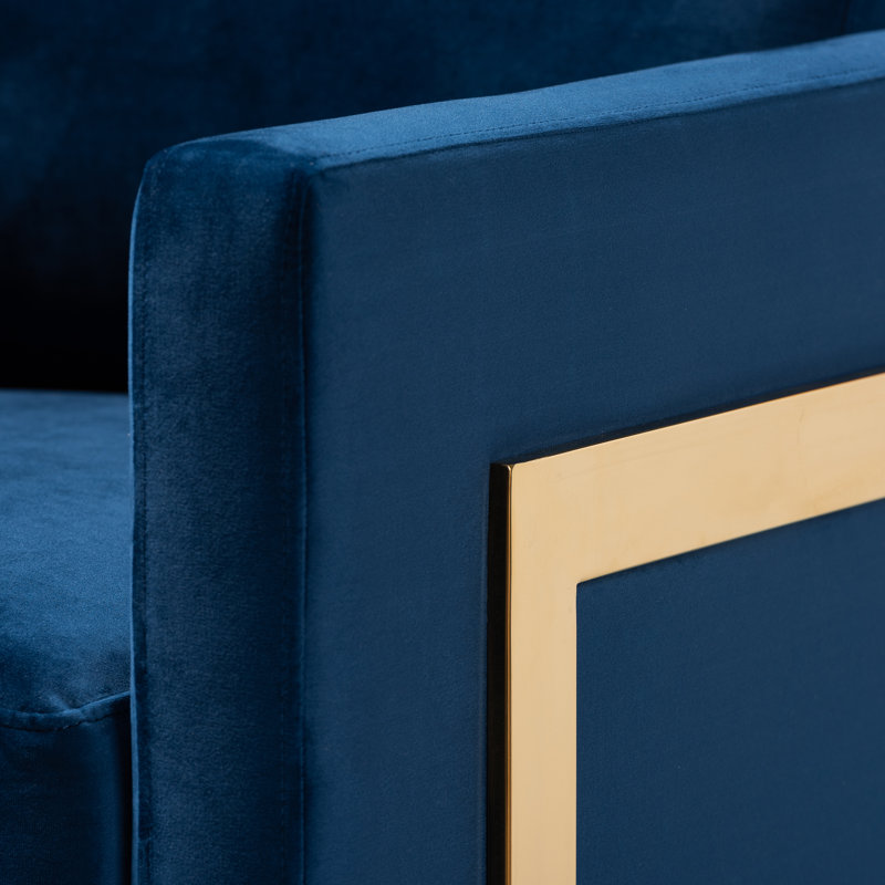 Velvet Armchair, Navy Blue