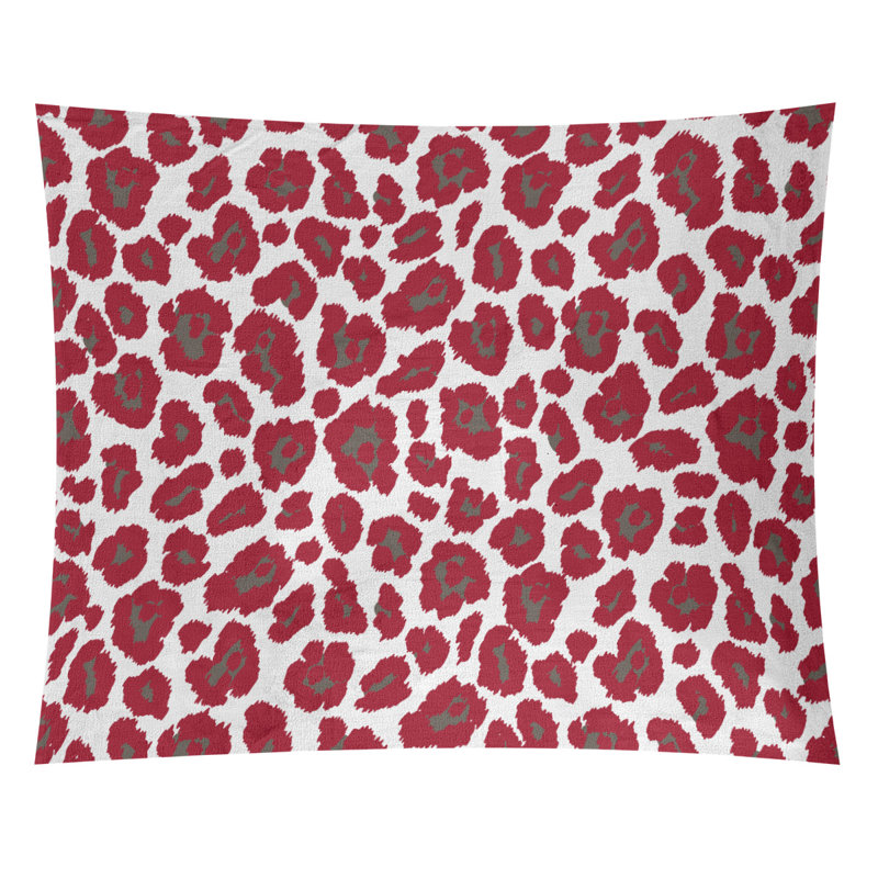 Tapisserie en microfibre Tampa Bay, H 51 po x l 60 po, Blanc / rouge / brun clair