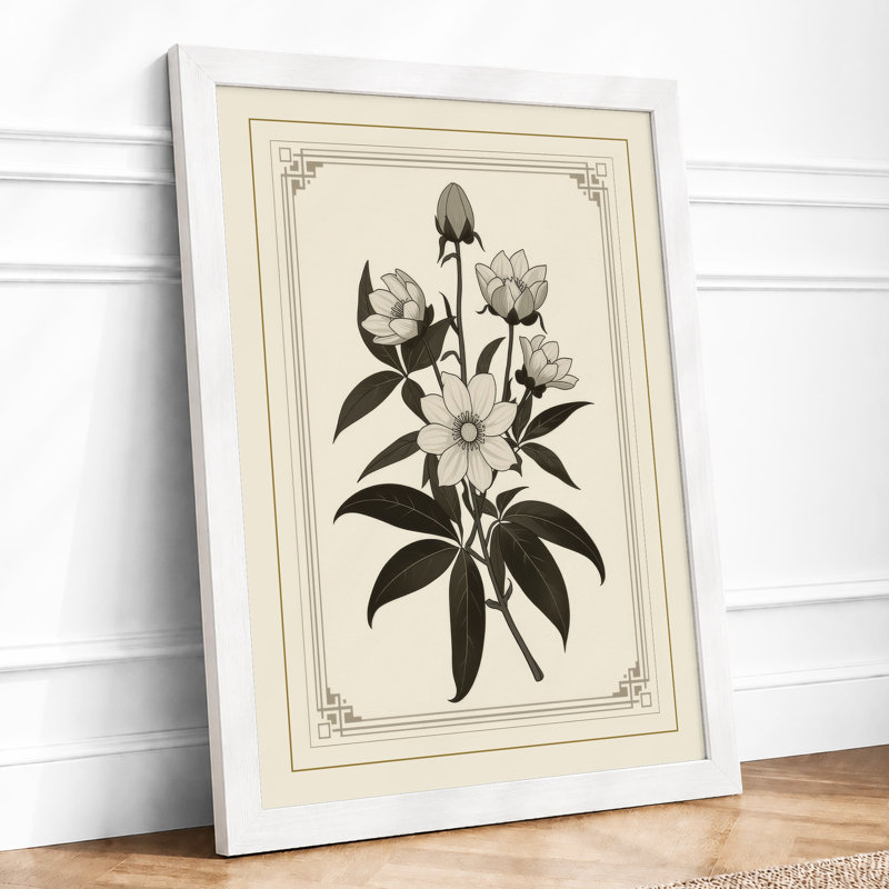 Study In White Botanical - Print, A3 - 42.0 x 29.7 cm, White