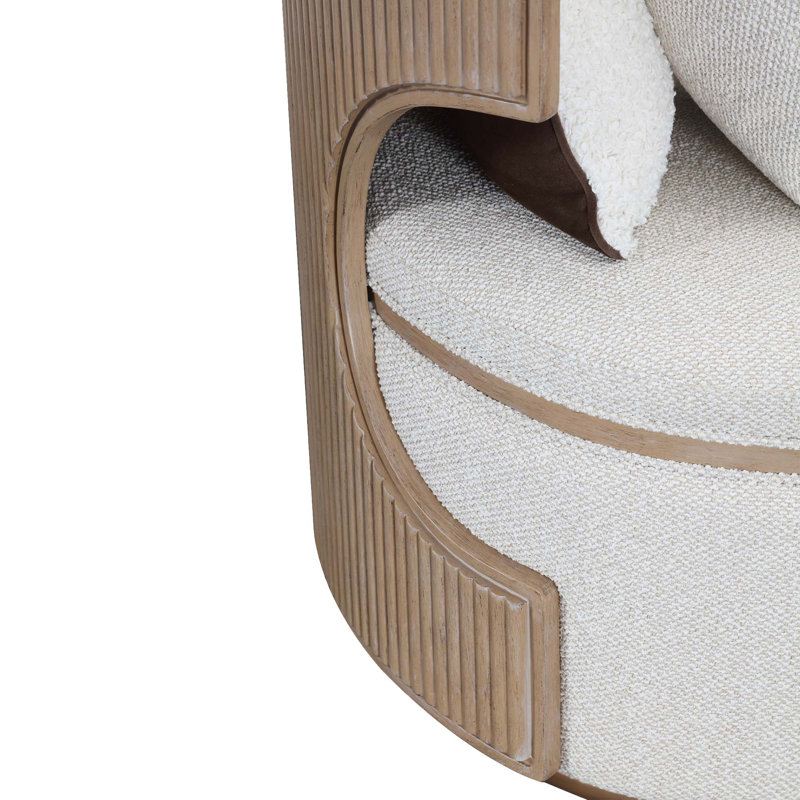 West Kensington Chaise - Buff/Seal Salt Caramel, Medium Yellow Wood